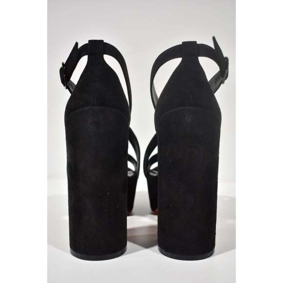 Christian Louboutin Movida Sandal 130 Black Suede Platform Block Heel Pump 39.5 - Picture 11 of 12